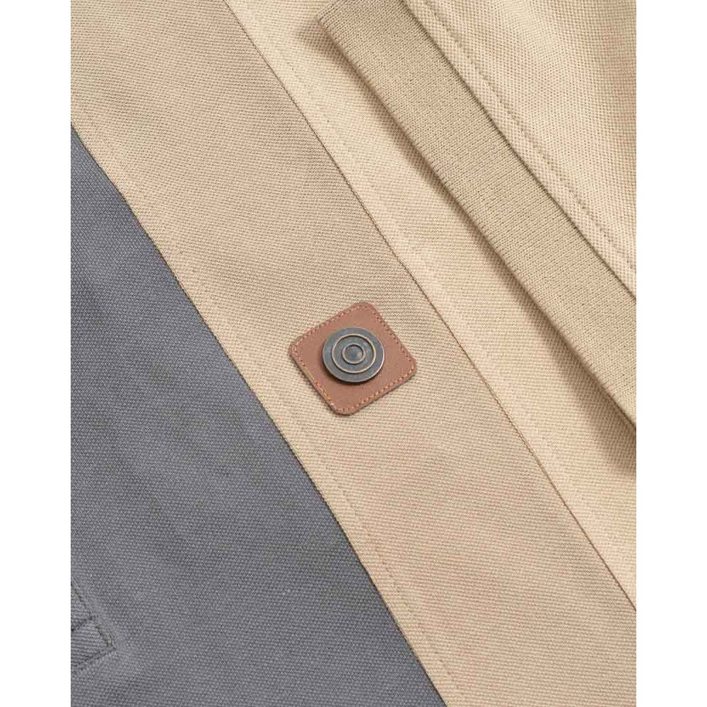 Stone - Pack Shot - Lambretta Mens Contrast Panel Vintage Polo Shirt