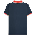 Navy-Red - Back - Lambretta Mens Contrast Tipped Polo Shirt