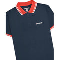 Navy-Red - Side - Lambretta Mens Contrast Tipped Polo Shirt