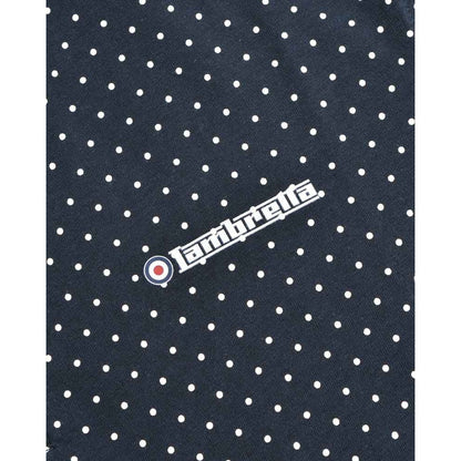 Navy - Pack Shot - Lambretta Mens Polka Dot Big & Tall Polo Shirt