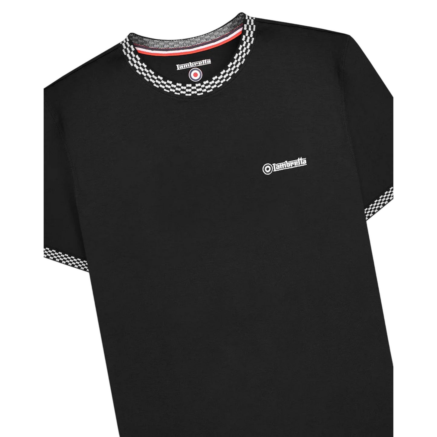Black - Side - Lambretta Mens Two Tone Ringer T-Shirt
