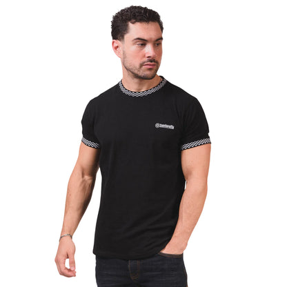 Black - Lifestyle - Lambretta Mens Two Tone Ringer T-Shirt