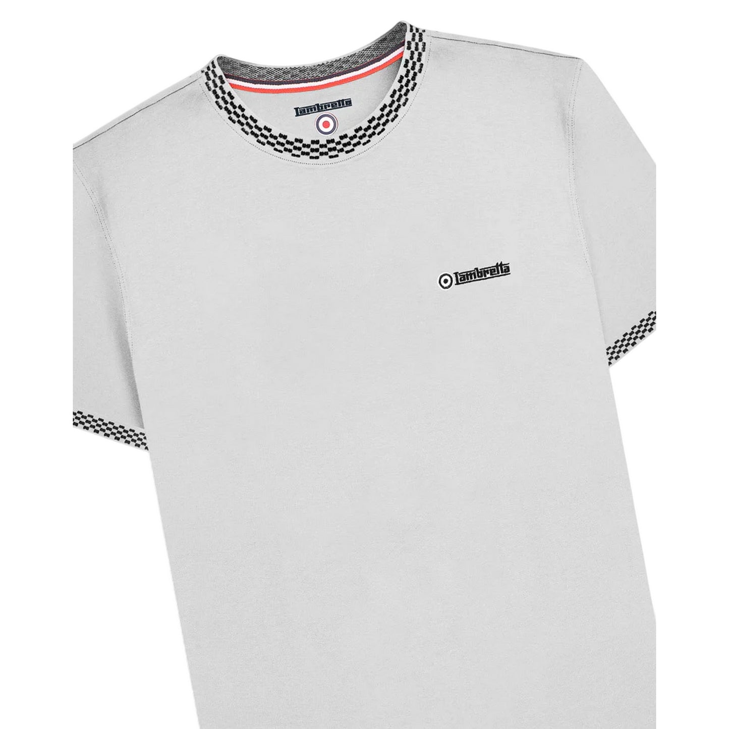 White - Side - Lambretta Mens Two Tone Ringer T-Shirt