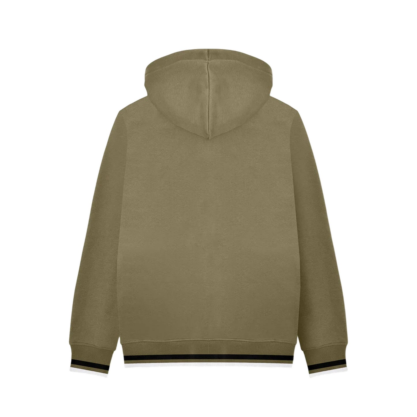Khaki Green-Black - Back - Lambretta Mens Full Zip Hoodie