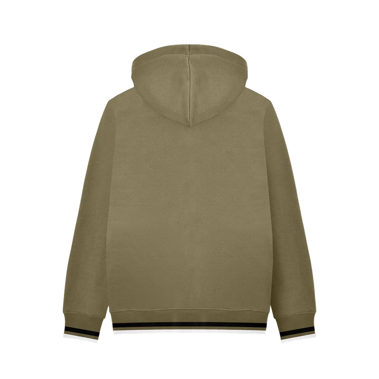 Khaki Green-Black - Back - Lambretta Mens Full Zip Hoodie