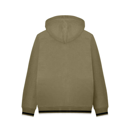 Khaki Green-Black - Back - Lambretta Mens Full Zip Hoodie