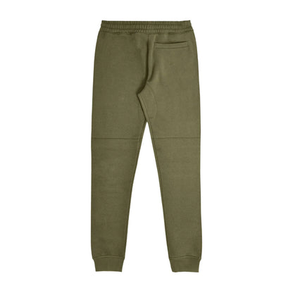 Khaki Green - Back - Lambretta Mens Logo Slim Leg Jogging Bottoms