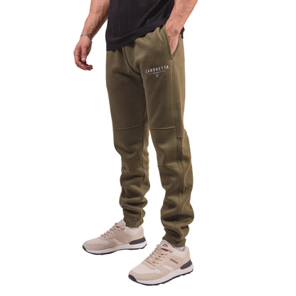 Khaki Green - Lifestyle - Lambretta Mens Logo Slim Leg Jogging Bottoms