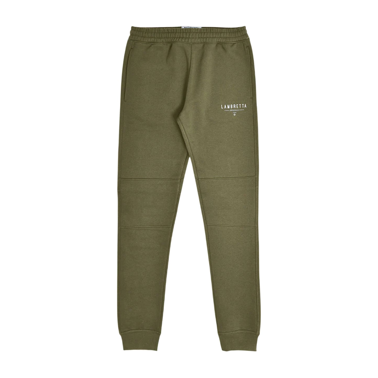 Khaki Green - Front - Lambretta Mens Logo Slim Leg Jogging Bottoms