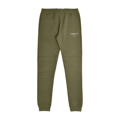 Khaki Green - Front - Lambretta Mens Logo Slim Leg Jogging Bottoms