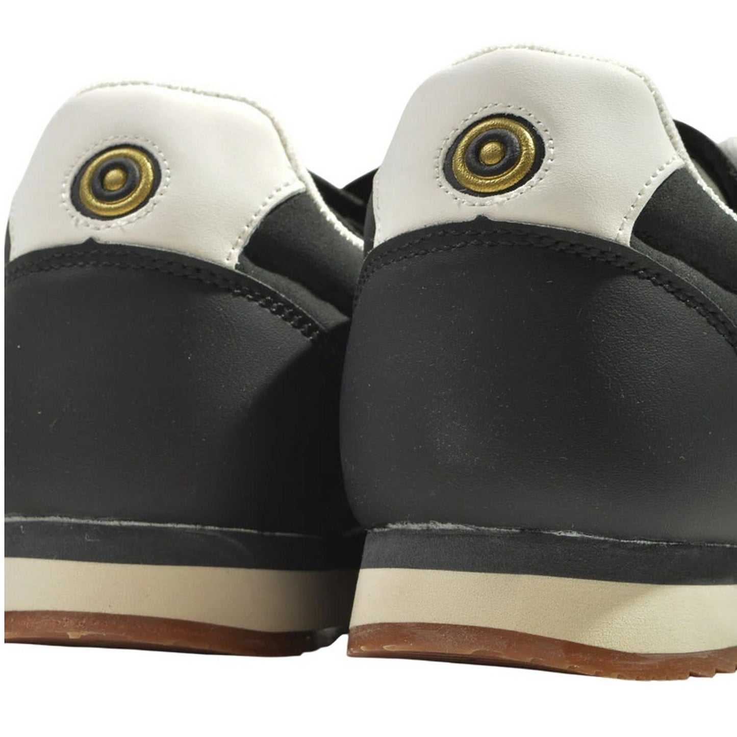 Black-White - Back - Lambretta Mens Diego Trainers