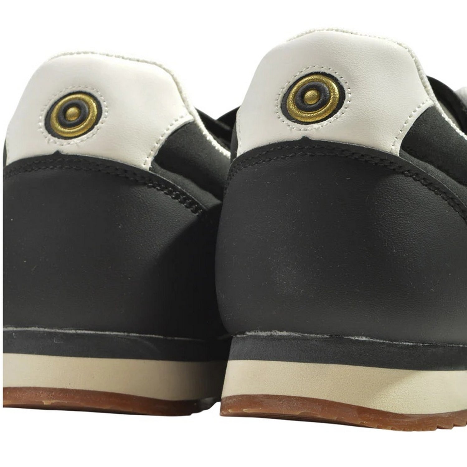 Black-White - Back - Lambretta Mens Diego Trainers