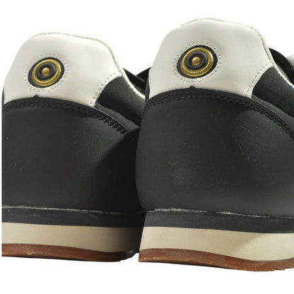 Black-White - Back - Lambretta Mens Diego Trainers