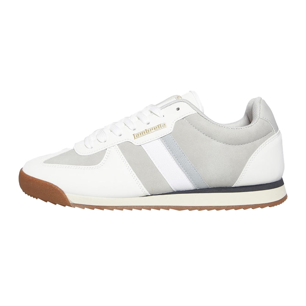 White-Grey - Front - Lambretta Mens Diego Trainers