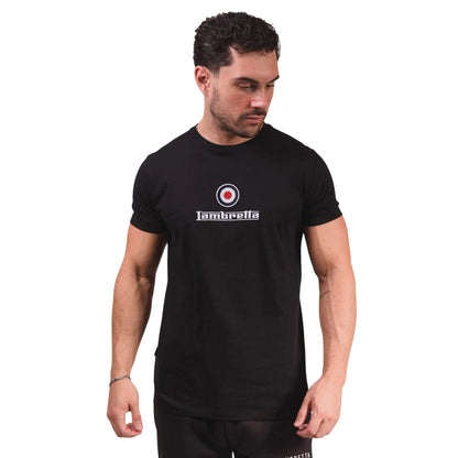 Black - Side - Lambretta Mens Logo T-Shirt