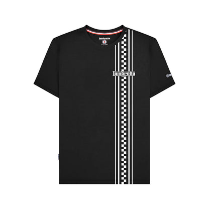 Black - Front - Lambretta Mens Striped Two Tone T-Shirt
