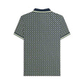 Navy-Basil - Back - Lambretta Mens Geometric Polo Shirt