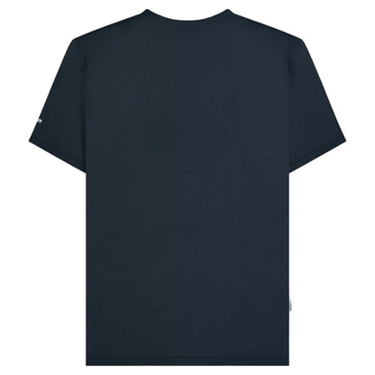 Navy-Smoke Blue - Back - Lambretta Mens Racing Stripe T-Shirt