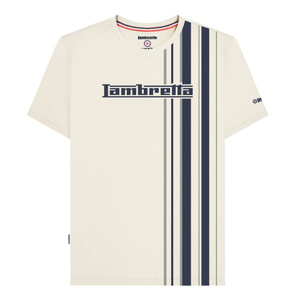 Silver-Navy - Front - Lambretta Mens Racing Stripe T-Shirt