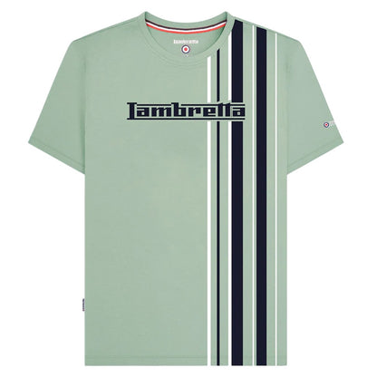 Iceberg Green - Front - Lambretta Mens Racing Stripe T-Shirt