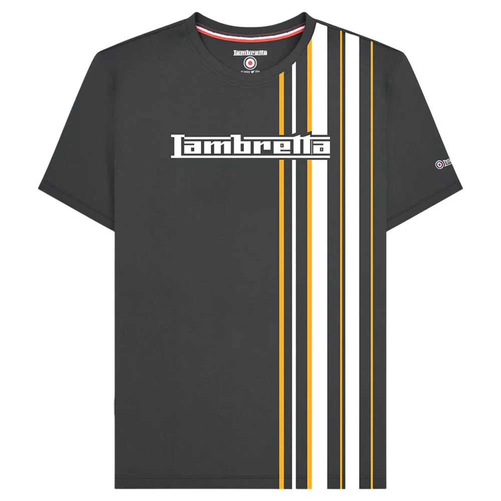 Iron-Gold - Front - Lambretta Mens Racing Stripe T-Shirt