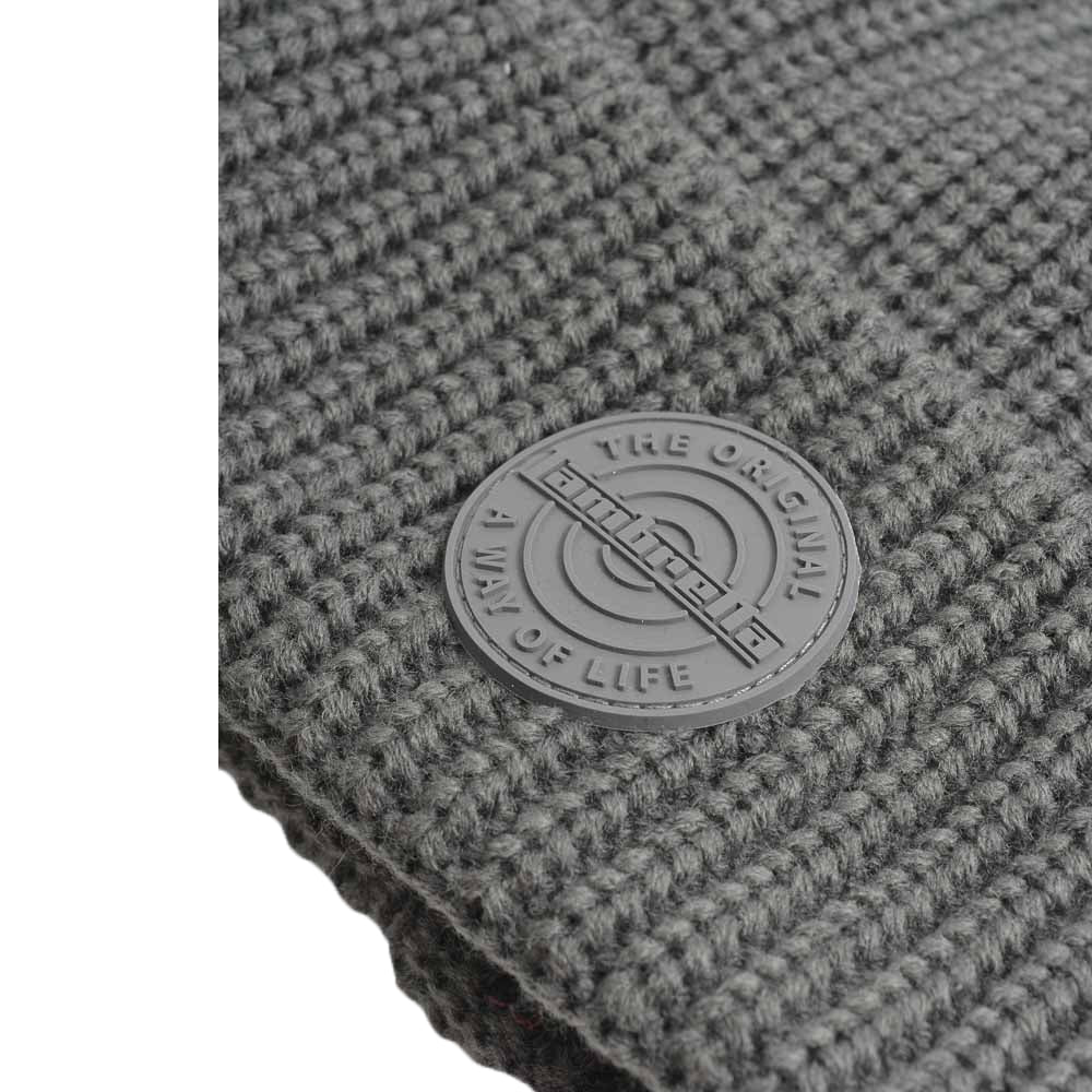 Charcoal - Side - Lambretta Logo Fleece Beanie