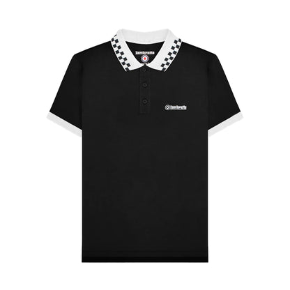 Black - Front - Lambretta Mens Checkered Polo Shirt