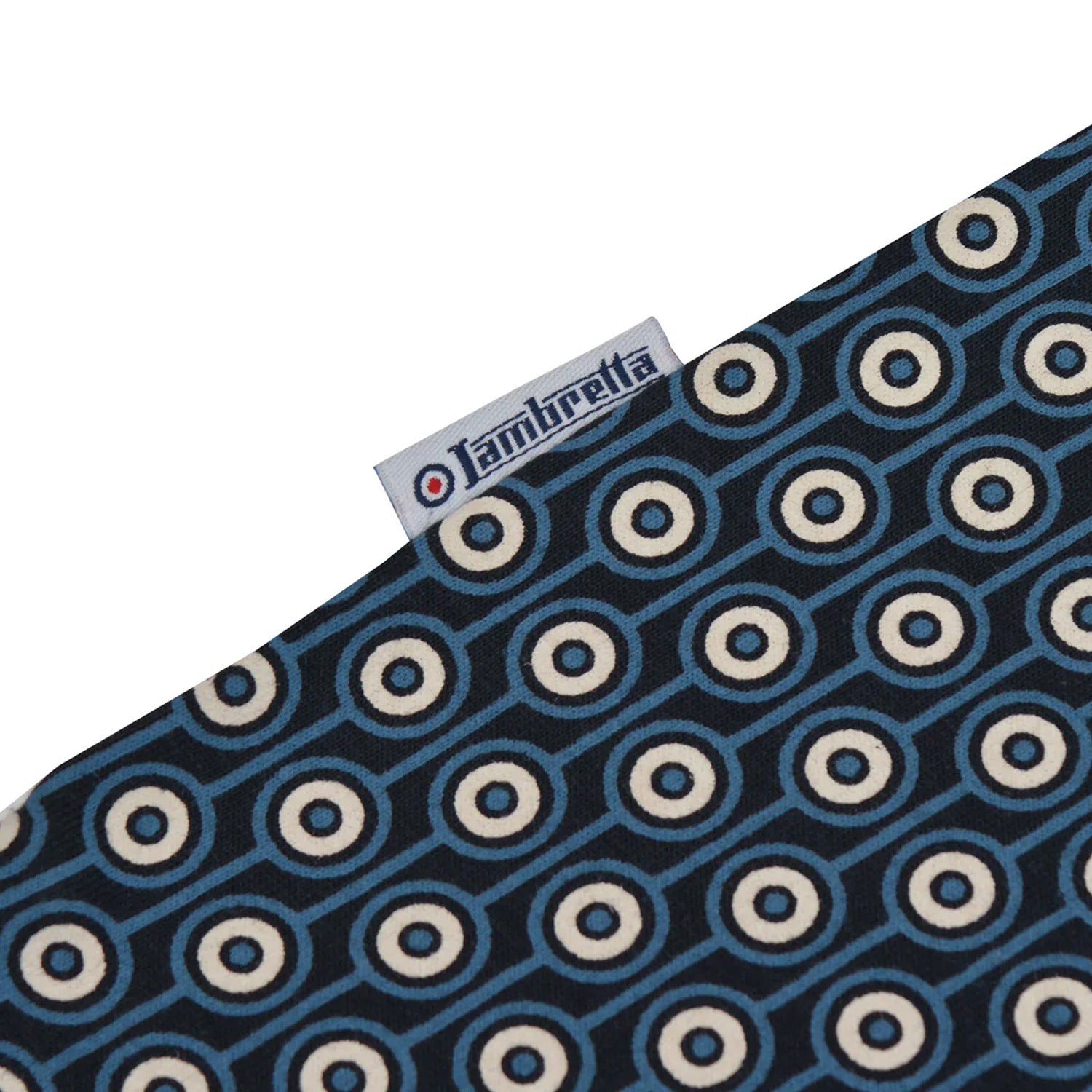 Navy-Silver - Lifestyle - Lambretta Mens Roundel Geometric Polo Shirt