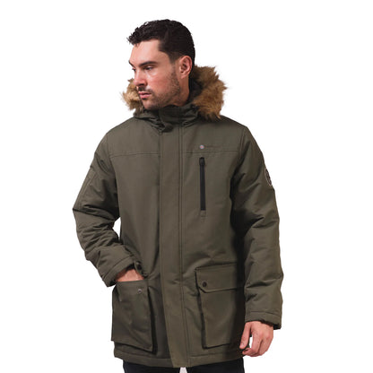 Khaki Green - Pack Shot - Lambretta Mens AW25 Utility Parka
