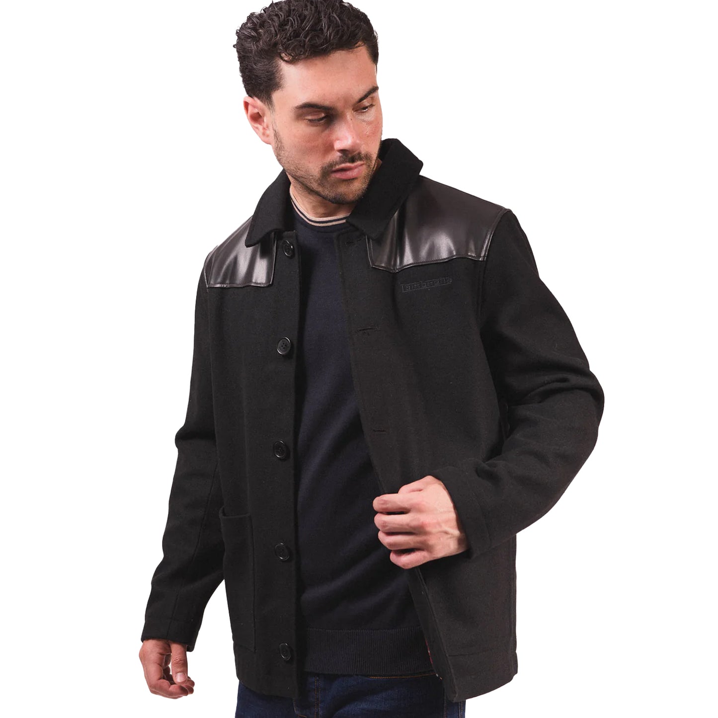 Black - Pack Shot - Lambretta Mens Donkey Jacket