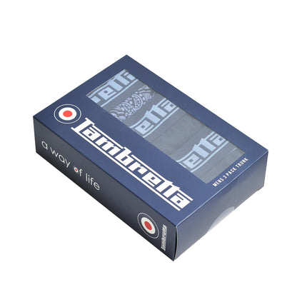 Navy-Blue - Side - Lambretta Mens Paisley Boxer Shorts (Pack of 3)