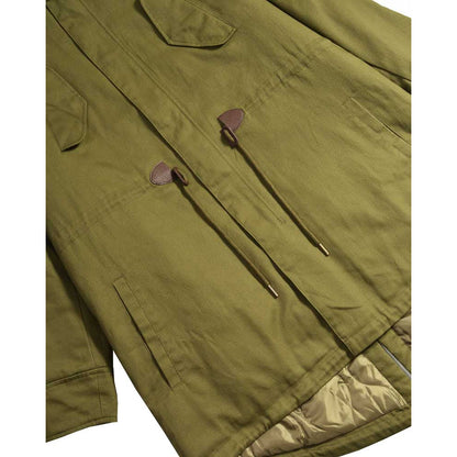 Khaki Green - Side - Lambretta Mens Cotton Canvas Parka