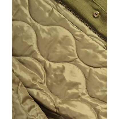 Khaki Green - Close up - Lambretta Mens Cotton Canvas Parka