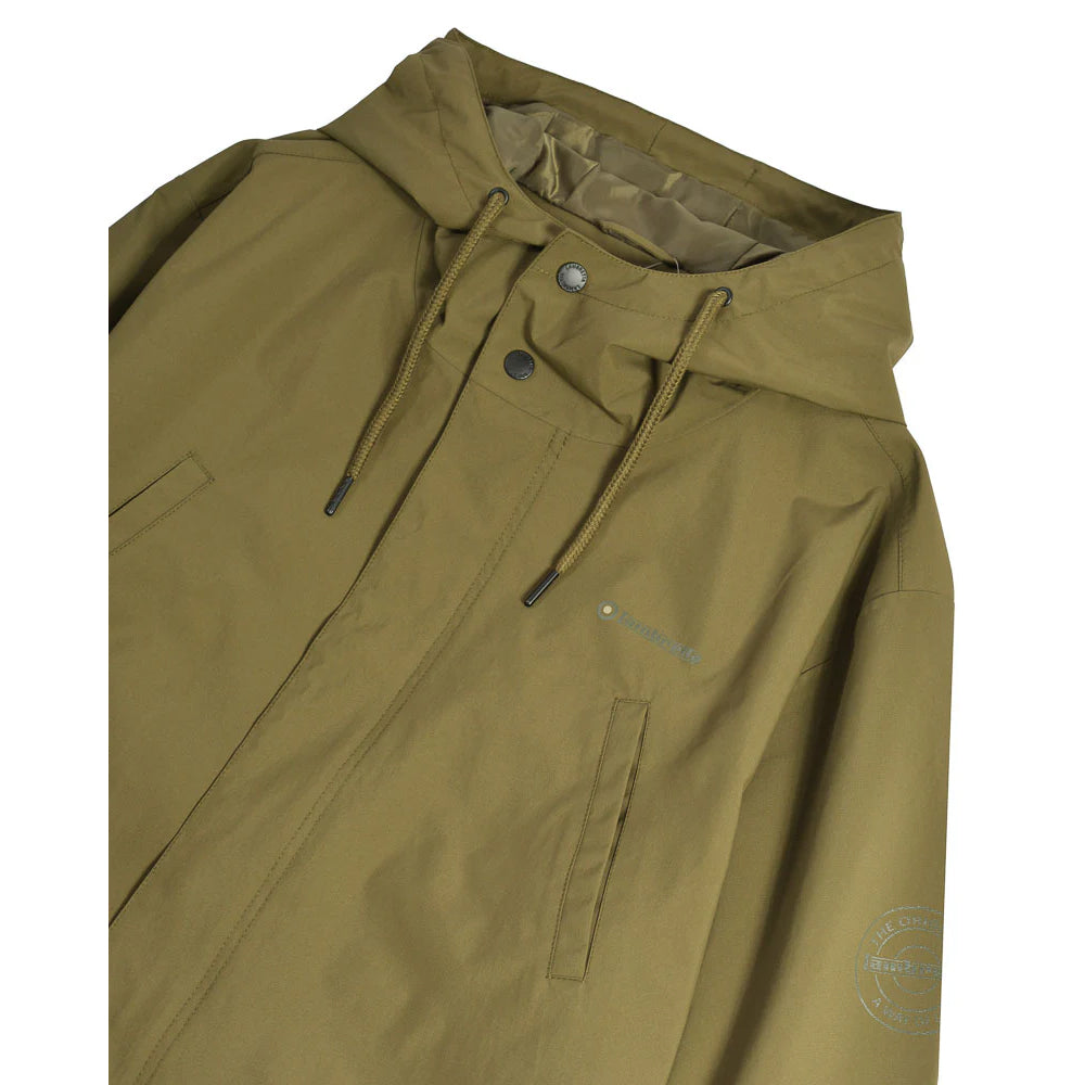 Khaki Green - Side - Lambretta Mens Ripstop Waterproof Parka