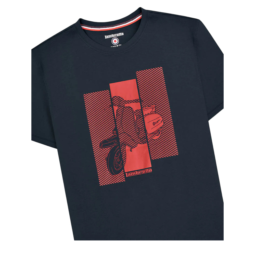 Navy - Side - Lambretta Unisex Adult Scooter T-Shirt