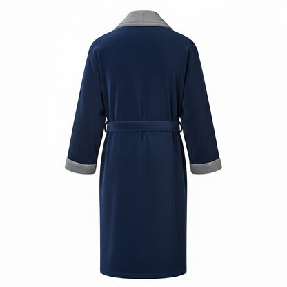 Navy-Blue - Back - Lambretta Mens Luxury AW25 Dressing Gown