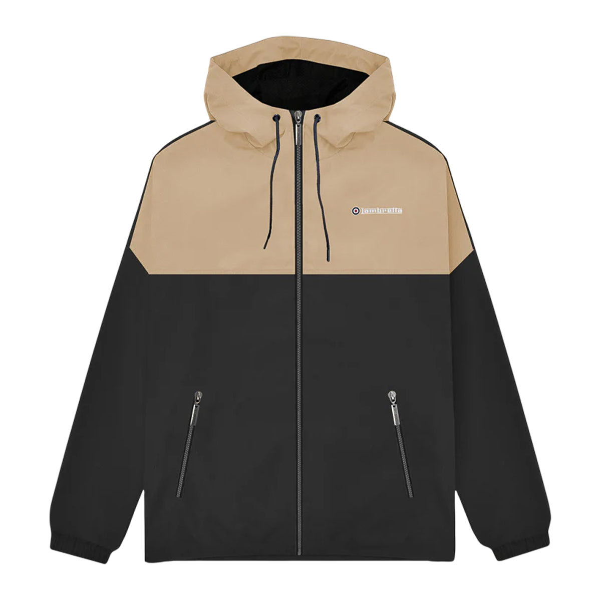 Black-Cashew - Front - Lambretta Mens SS26 Contrast Panel Jacket