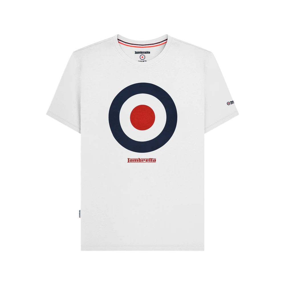 White - Front - Lambretta Mens Target Cotton T-Shirt