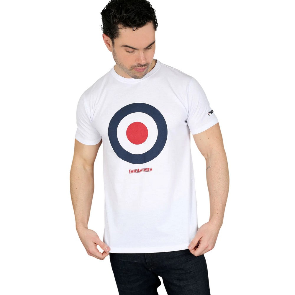 White - Lifestyle - Lambretta Mens Target Cotton T-Shirt