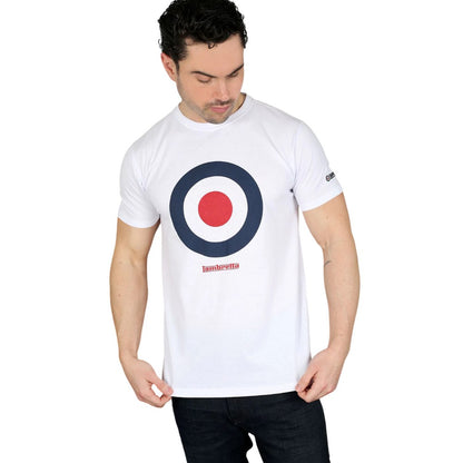 White - Lifestyle - Lambretta Mens Target Cotton T-Shirt