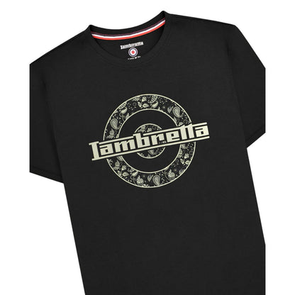 Black - Side - Lambretta Mens Paisley Target T-Shirt