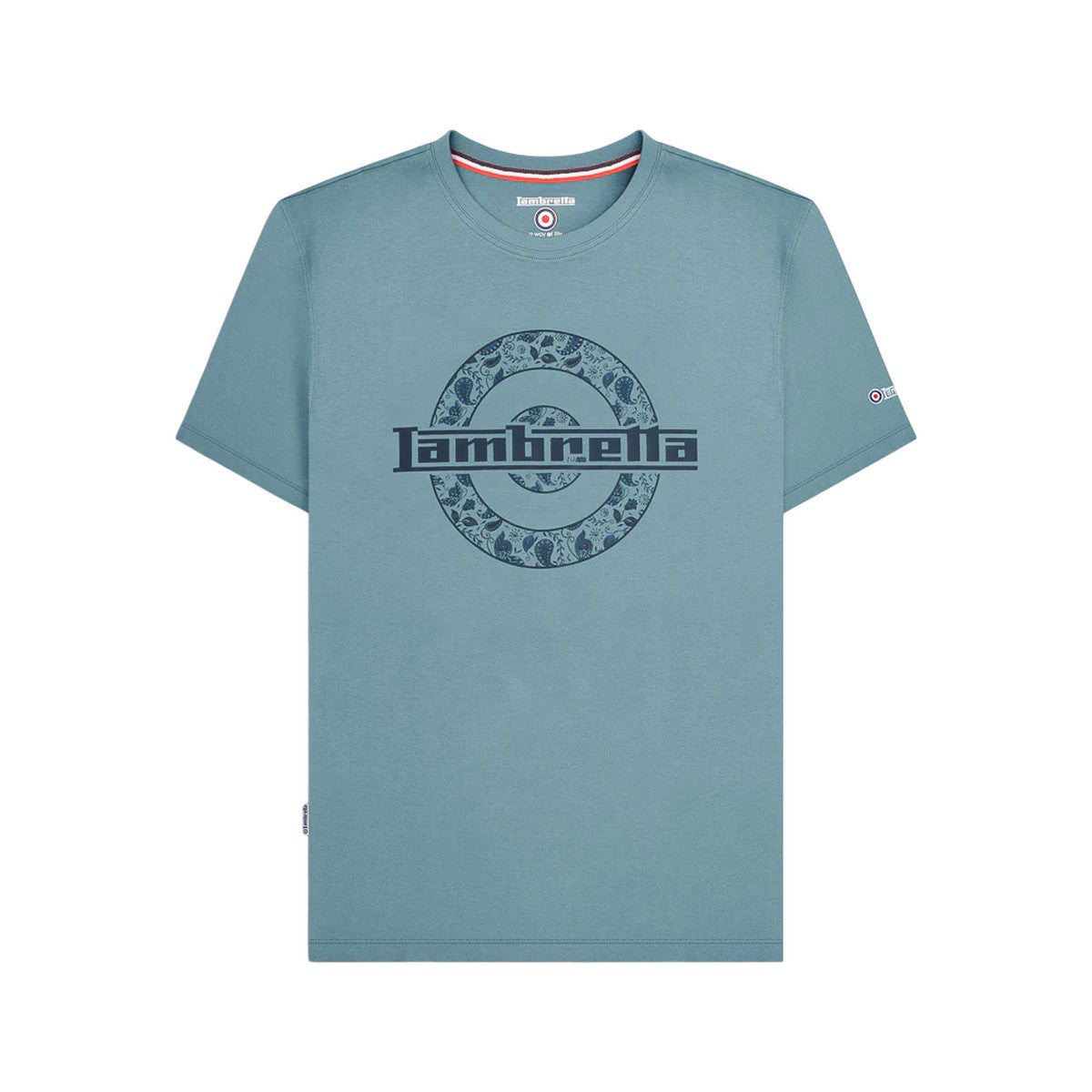Smoke Blue - Front - Lambretta Mens Paisley Target T-Shirt