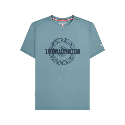 Smoke Blue - Front - Lambretta Mens Paisley Target T-Shirt
