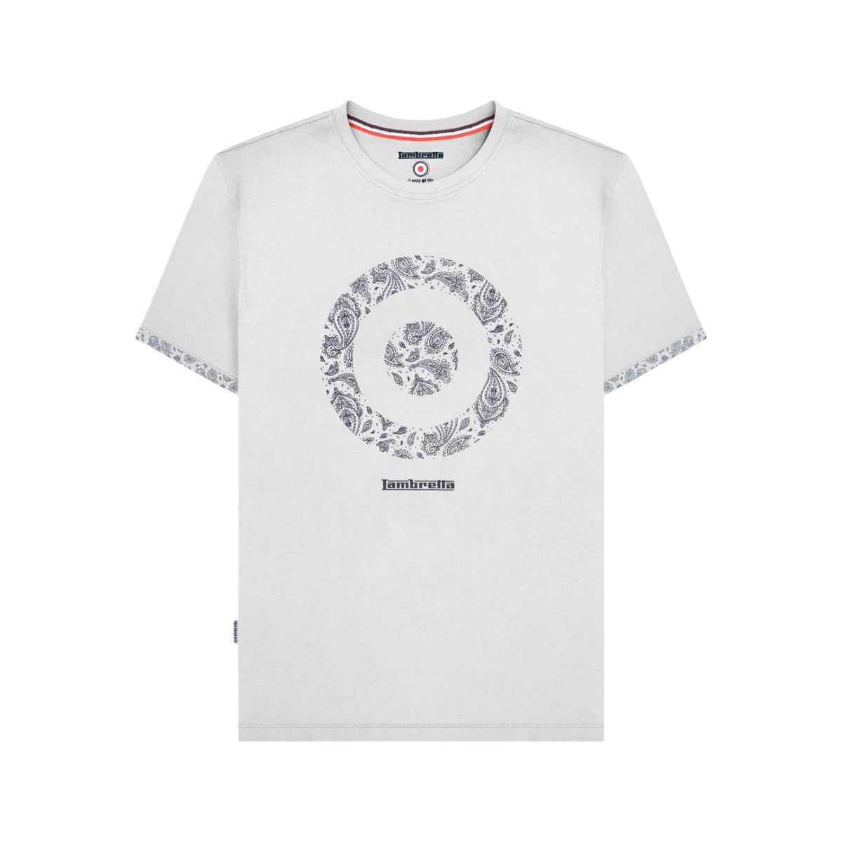 White - Front - Lambretta Mens Paisley Target T-Shirt