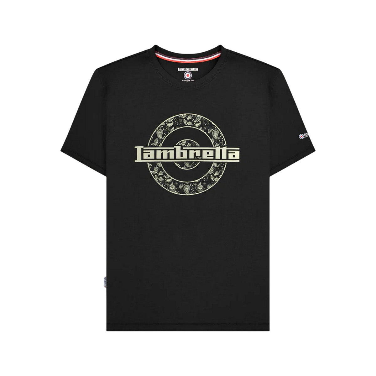 Black - Front - Lambretta Mens Paisley Target T-Shirt