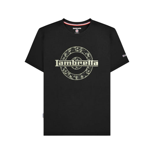 Black - Front - Lambretta Mens Paisley Target T-Shirt