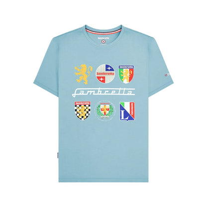 Sky Blue - Front - Lambretta Mens Heritage SS26 Logos T-Shirt