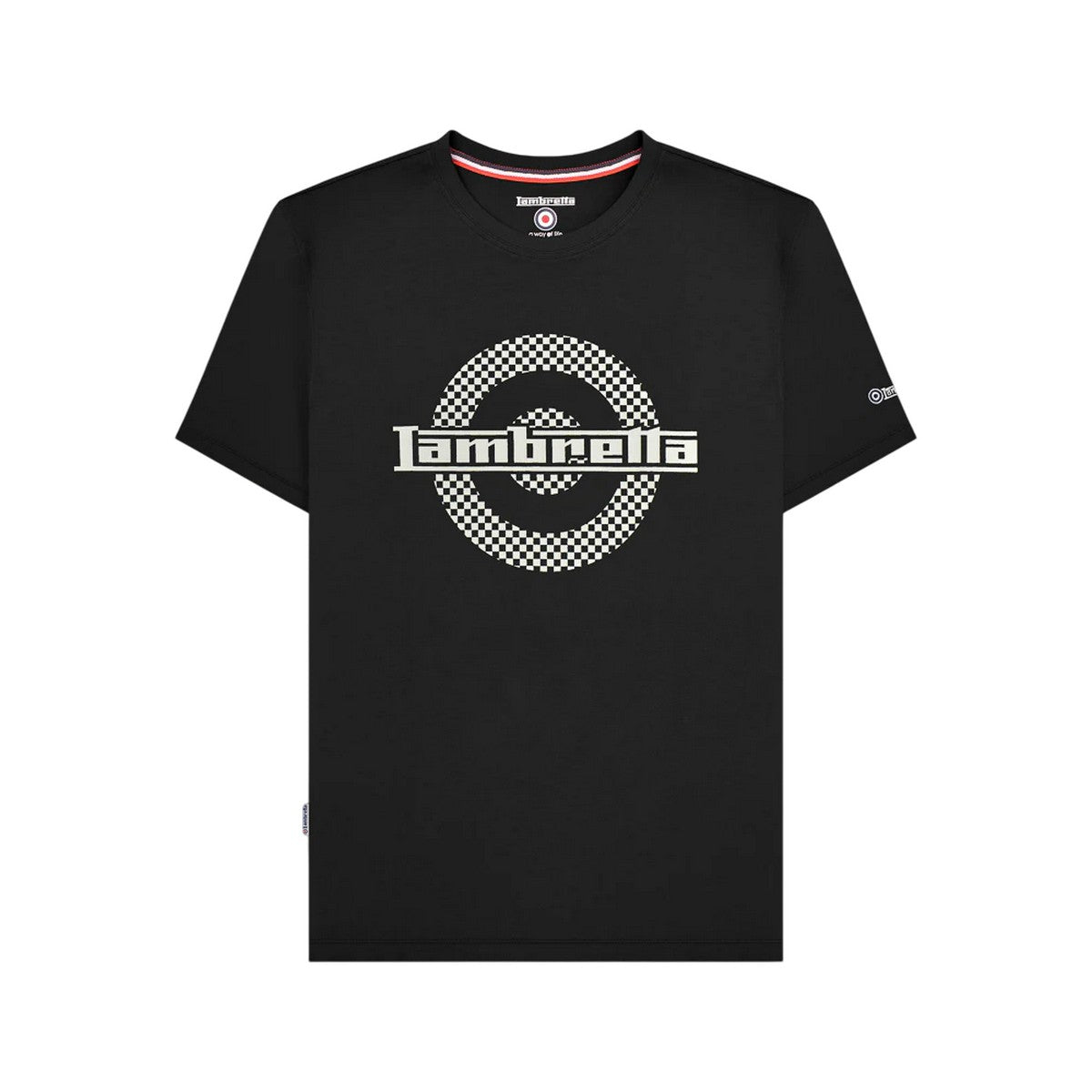 Black - Front - Lambretta Mens Target Two Tone T-Shirt