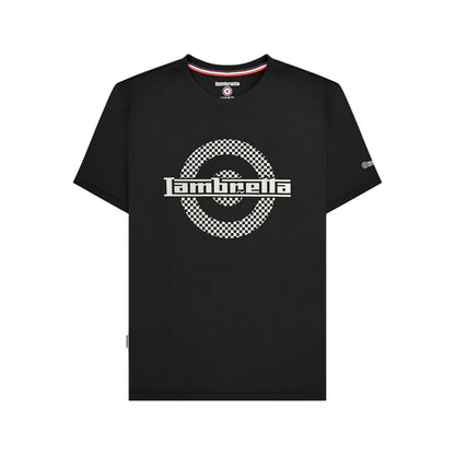 Black - Front - Lambretta Mens Target Two Tone T-Shirt