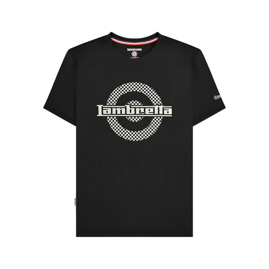 Black - Front - Lambretta Mens Target Two Tone T-Shirt